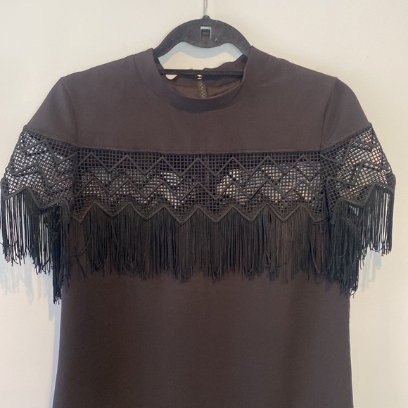 FRINGE DRESS SZ 8 - LAUNDRY BY SHELLI SEGAL - Picture 4 of 5